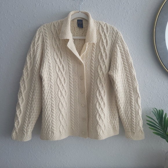 Paul James Other - Paul James England Wool Handmade Chunky Button Down Collared Fisherman Sweater